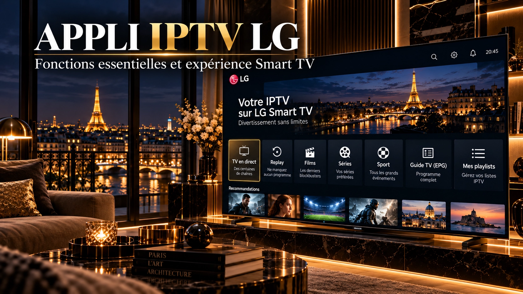 Configuration d’une appli IPTV sur télévision LG